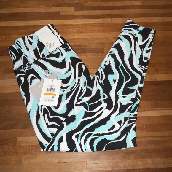 Dkny Sport Marble-Print 7/8-Leggings - blue/black small - Picture 2 of 10